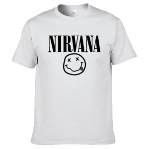 Nirvana Hip Hop Men's T-Shirt Summer Rock Band Harajuku Printed T-Shirt 100% Cotton Comfortable Street Clothing Loose O-Neck Top