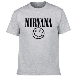 Nirvana Hip Hop Men's T-Shirt Summer Rock Band Harajuku Printed T-Shirt 100% Cotton Comfortable Street Clothing Loose O-Neck Top