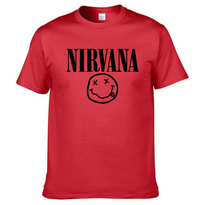 Nirvana Hip Hop Men's T-Shirt Summer Rock Band Harajuku Printed T-Shirt 100% Cotton Comfortable Street Clothing Loose O-Neck Top