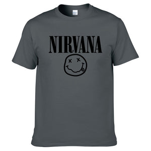 Nirvana Hip Hop Men's T-Shirt Summer Rock Band Harajuku Printed T-Shirt 100% Cotton Comfortable Street Clothing Loose O-Neck Top