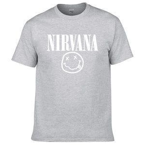 Nirvana Hip Hop Men's T-Shirt Summer Rock Band Harajuku Printed T-Shirt 100% Cotton Comfortable Street Clothing Loose O-Neck Top