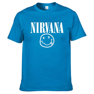 Nirvana Hip Hop Men's T-Shirt Summer Rock Band Harajuku Printed T-Shirt 100% Cotton Comfortable Street Clothing Loose O-Neck Top