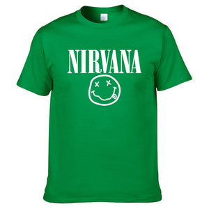 Nirvana Hip Hop Men's T-Shirt Summer Rock Band Harajuku Printed T-Shirt 100% Cotton Comfortable Street Clothing Loose O-Neck Top