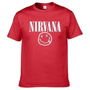 Nirvana Hip Hop Men's T-Shirt Summer Rock Band Harajuku Printed T-Shirt 100% Cotton Comfortable Street Clothing Loose O-Neck Top