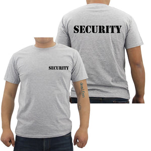 Security Men's T-shirt Event Staff Black Double Sided Top Quality Cotton Casual Short Sleeve Men T Shirts Hip Hop Tees Tops