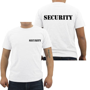 Security Men's T-shirt Event Staff Black Double Sided Top Quality Cotton Casual Short Sleeve Men T Shirts Hip Hop Tees Tops