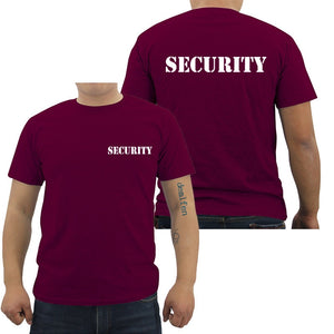 Security Men's T-shirt Event Staff Black Double Sided Top Quality Cotton Casual Short Sleeve Men T Shirts Hip Hop Tees Tops