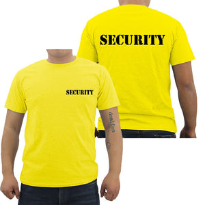 Security Men's T-shirt Event Staff Black Double Sided Top Quality Cotton Casual Short Sleeve Men T Shirts Hip Hop Tees Tops