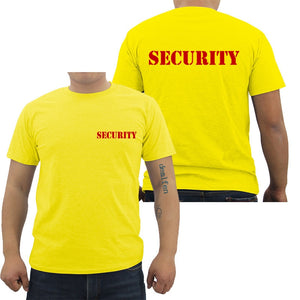 Security Men's T-shirt Event Staff Black Double Sided Top Quality Cotton Casual Short Sleeve Men T Shirts Hip Hop Tees Tops