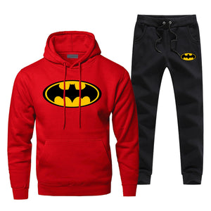 Batman Print Fashion Men's Full Suit Tracksuit Superhero Bat Man Sweatpants Hoodies For Men 2 Piece Set Fitness Warm Streetwear