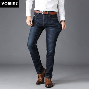 VOMINT Men's Jenas Business Classic Leisure Basic styles men Jeans Straight pants High Quality Hot Sale Plus Size 40 (No Belt)