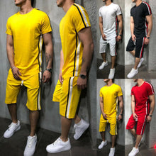 Load image into Gallery viewer, Striped 2019 Summer New Men&#39;s Shorts Casual Suits Sportswear Mens Clothing Man Sets Pants Male sweatshirt Men Brand Clothing
