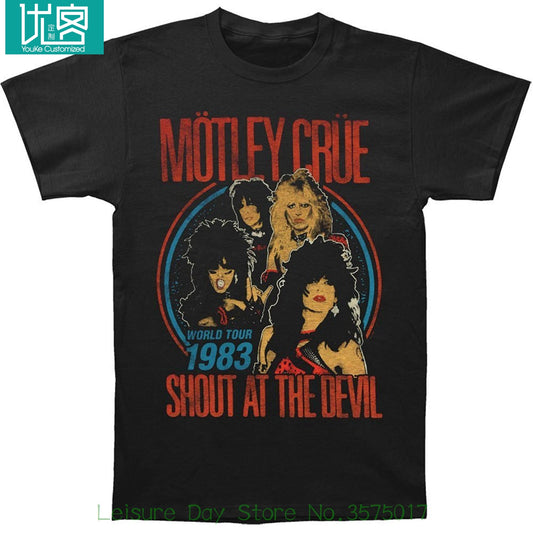 Top Tees Custom Any Logo Size Global Men's Motley Crue Vintage Shout At The Devil T-shirt