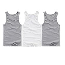 Load image into Gallery viewer, 3pcs/lot Men&#39;s Top Underwear Cotton Mens Sleeveless Muscle Vest Undershirts O-Neck Gymclothing Asian size Men Under shirt
