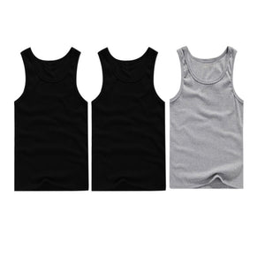 3pcs/lot Men's Top Underwear Cotton Mens Sleeveless Muscle Vest Undershirts O-Neck Gymclothing Asian size Men Under shirt