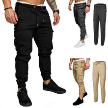 Load image into Gallery viewer, Autumn Men Joggers Pants Solid Cargo Pants Men Sweatpants Male Multi-pocket Trousers Black Men&#39;s Sportswear Hip Hop Harem Pants
