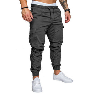 Autumn Men Joggers Pants Solid Cargo Pants Men Sweatpants Male Multi-pocket Trousers Black Men's Sportswear Hip Hop Harem Pants