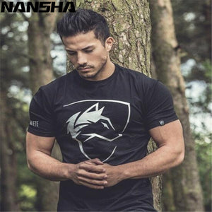 Nuevo ALPHALETE hombres camisetas de fitness de manga corta culturismo camisa para hombres entrenamiento algodón Slim Fit tee tops