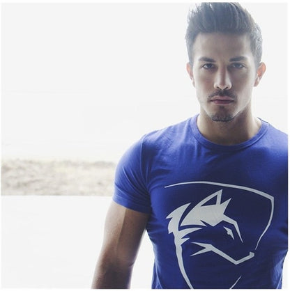 Nuevo ALPHALETE hombres camisetas de fitness de manga corta culturismo camisa para hombres entrenamiento algodón Slim Fit tee tops