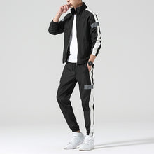 Load image into Gallery viewer, Men&#39;s Set Fashion Sports Men Sweatsuit Hip Hop Fitness Clothing Two Pieces Sweatshirt Sweatpant Male Tracksuit Black White Grey
