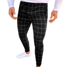 Load image into Gallery viewer, Fashion Men Pants Plaid Print Drawstring Elastic Casual Pencil Pants Trousers Jogging Pant Sports Long SlacksFor Men&#39;s Clothings
