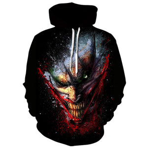 Novelty clown 3d hoodie Men Joker Poker men hoodies sweatshirts Funny sweatshirt  Hip Hop Mens Clothes hoodies men 2019 Tops