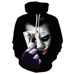 Novelty clown 3d hoodie Men Joker Poker men hoodies sweatshirts Funny sweatshirt  Hip Hop Mens Clothes hoodies men 2019 Tops