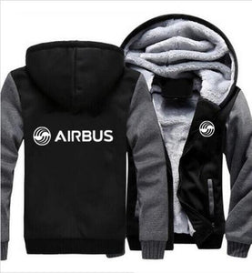 Men's autumn and winter pilot Airbus jacket BOEING AIRPLANE hoodie sports zipper thickening camouflage jacket (can be customized